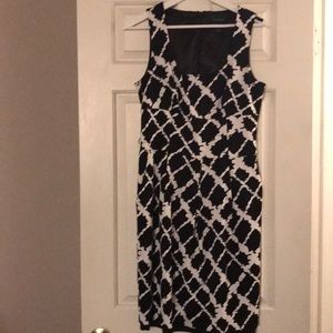Black and White Balconette Neckline Dress